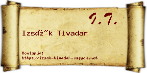 Izsák Tivadar névjegykártya